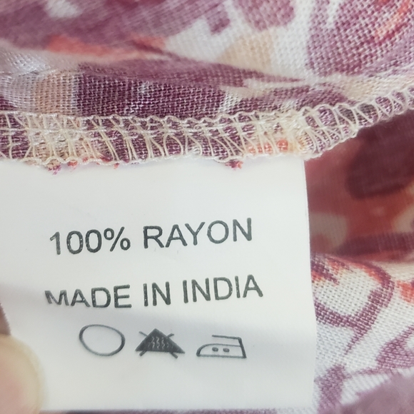 eShakti Womens Button Front Floral Top XL 18 Peplum Shirt 3/4 Roll Tab Sleeve - Picture 5 of 9